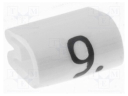 Markers for cables and wires; Label symbol: 9; 2.5÷4mm; PVC