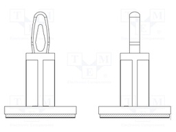PCB distance; rubber; L: 6mm; self-adhesive,snap fastener