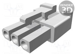 Connector: wire-wire; female; w/o contacts; PIN: 3; 4.8mm