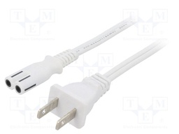 Cable; 2x18AWG; IEC C7 female,NEMA 1-15 (A) plug; PVC; 1.8m; 7A
