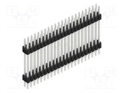 Connector: pin strips; pin header; male; PIN: 44; 1.27mm; THT; 2x22