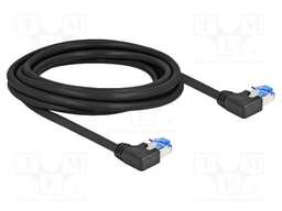 Patch cord; S/FTP; Cat: 6a; RJ45 left angled plug,both sides; 3m