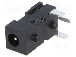 Socket; DC supply; male; 0,65mm; 0.65mm; with on/off switch; THT