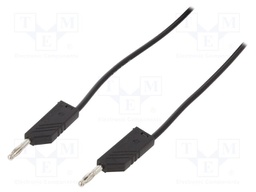 Test lead; 60VDC; 30VAC; 16A; Len: 1.5m; black; Cond.cross sec: 1mm2