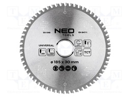 Circular saw; Ø: 185mm; Teeth: 60; cemented carbide; universal