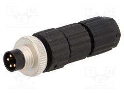 Connector: M8; male; PIN: 4; straight; for cable; plug; E; 4A; 60V