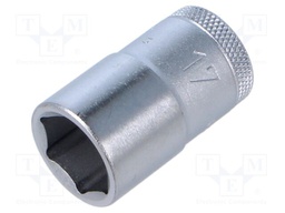 Wrench tip; 6-angles,socket spanner; 17mm; 1/2"; tool steel