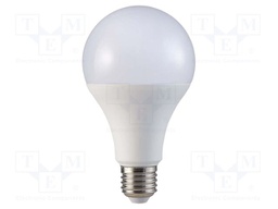 LED lamp; white cold; E27; 220÷240VAC; 2452lm; P: 20W; 200°; 6500K