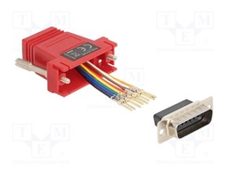 Adapter; D-Sub 15pin plug,RJ45 socket; red