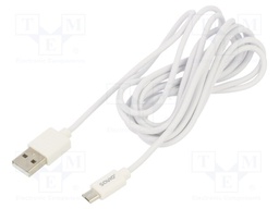 Cable; USB 2.0; USB A plug,USB B micro plug; 2m; white; 480Mbps
