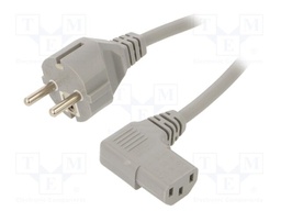 Cable; 3x0.75mm2; CEE 7/7 (E/F) plug,IEC C13 female 90°; PVC