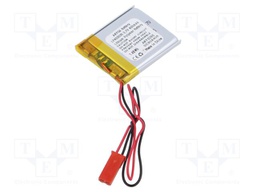 Re-battery: Li-Po; 3.7V; 400mAh; cables,JST SYP-02T-1 socket