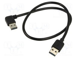 Cable; USB 2.0; gold-plated; 0.5m; black; 24AWG,28AWG; 480Mbps
