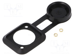 Socket gasket with dust cap; black; Case: XLR standard; 19x24mm