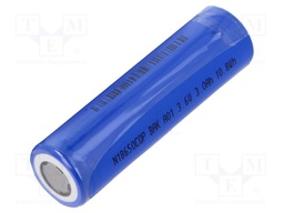 Re-battery: Li-Ion; 18650,MR18650; 3.6V; 3000mAh; Ø18.55x65.2mm