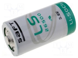 Battery: lithium; 3.6V; C; Ø26x50.9mm; 7700mAh; non-rechargeable