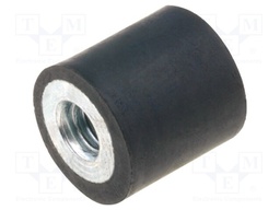 Vibration damper; M4; Ø: 10mm; rubber; L: 10mm; H: 4mm; 90N; 36N/mm