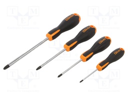 Kit: screwdrivers; Pcs: 4; Pozidriv®,clutch; Size: PZ0,PZ1,PZ2,PZ3