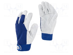 Protective gloves; Size: 11; navy blue; natural leather; tag