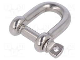 Dee shackle; acid resistant steel A4; for rope; Size: 8mm