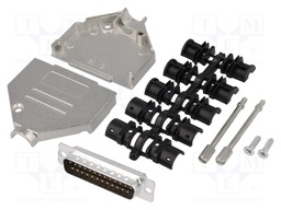 D-Sub; PIN: 25; plug; male; soldering; for cable; black