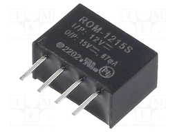 Converter: DC/DC; 1W; Uin: 10.8÷13.2V; Uout: 15VDC; Iout: 67mA; SIP4