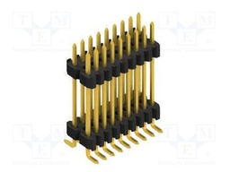 Connector: pin strips; pin header; male; PIN: 18; 1.27mm; SMT; 2x9