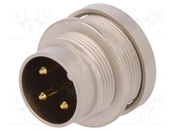 Connector: M16; male; for panel mounting,rear side nut,screwed
