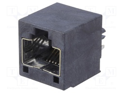 Socket; RJ45; PIN: 8; Cat: 5e; gold-plated; Layout: 8p8c; THT