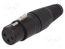 Plug; XLR; female; PIN: 3; straight; for cable; soldering; black