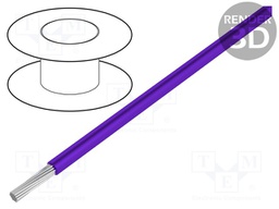 Wire; stranded; OFC; 0.35mm2; violet; PVC; 49V; 200m