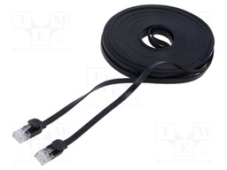 Fiber patch cord; U/UTP; 6; stranded; Cu; PVC; black; 15m; 32AWG