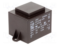 Transformer: encapsulated; 15VA; 230VAC; 12V; 12V; 625mA; 625mA