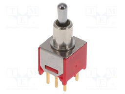 Switch: toggle; Pos: 3; DP3T; ON-OFF-ON; 0.02A/20VAC; 0.02A/20VDC
