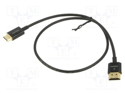 Cable; HDMI plug,mini HDMI plug; Len: 0.5m; black; 36AWG; Core: Cu