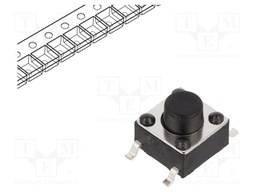 Microswitch TACT; SPST; Pos: 2; 0.05A/12VDC; SMT; 1.57N; 6x6x3.5mm