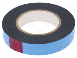 Tape: fixing; W: 25mm; L: 10m; Thk: 0.8mm; two-sided adhesive; black