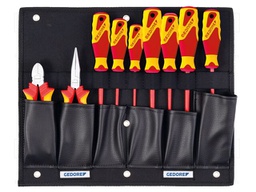 Kit: pliers, insulation screwdrivers; carrying case; 9pcs.