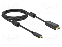 Cable; HDMI plug,USB C plug; HDMI 2.0,High Speed; Len: 2m; black