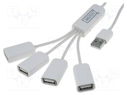 Hub USB; USB 2.0; PnP and Hot Swap; Number of ports: 4; 480Mbps