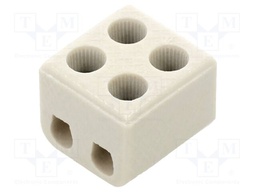 Connector: terminal block; ceramics; ways: 1; terminals: 4