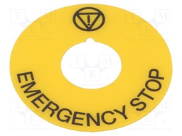 Description label; 22mm; 46; Ø22mm; yellow; for emergency button