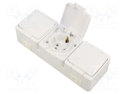 Connector: AC supply; socket; 2P+PE; 250VAC; 16A; dark grey; PIN: 3