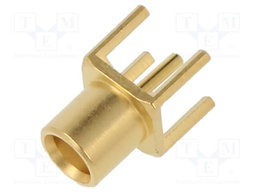 Socket; MCX; female; straight; 50Ω; THT; on PCBs; PTFE; gold-plated