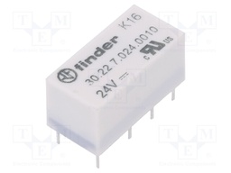 Relay: electromagnetic; DPDT; Ucoil: 24VDC; 2A/125VAC; 2A/30VDC