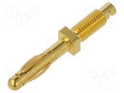 Plug; 4mm banana; 32A; 33VAC; 70VDC; 38.5mm; gold-plated; 2.5mm2