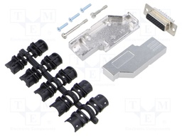 D-Sub; PIN: 26; plug; female; angled 90°; soldered; for cable; black
