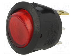 ROCKER; SPST; Pos: 2; OFF-ON; 6A/250VAC; red; neon lamp 230V