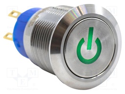 Switch: vandal resistant; SPDT; 3A/250VAC; IP67; ON-ON; green; 12V