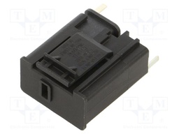 Fuse holder; cylindrical fuses; 5x20mm; snap-fastener; black